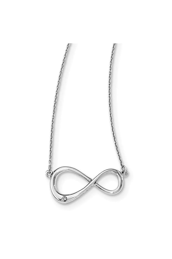 Sterling Silver Diamond Infinity Symbol Pendant Necklace