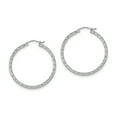 thumbnail image 1 of Primal Silver Sterling Silver Diamond-cut 2x35mm Hoop Earrings, 1 of 5