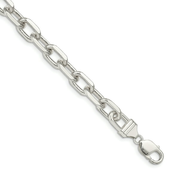 Primal Silver Sterling Silver Diamond-cut Open Link Cable Chain Bracelet