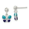 thumbnail image 1 of Primal Silver Sterling Silver Enamel Butterfly Post Dangle Earrings, 1 of 4