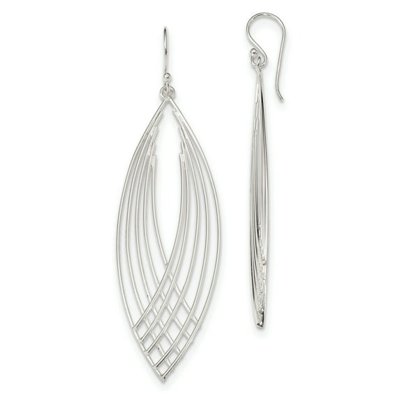 Primal Silver Sterling Silver Fancy Dangle Shepherd Hook Earrings