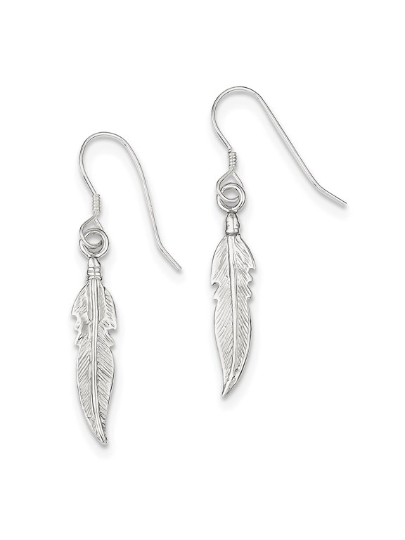 Sterling Silver Feather Earrings