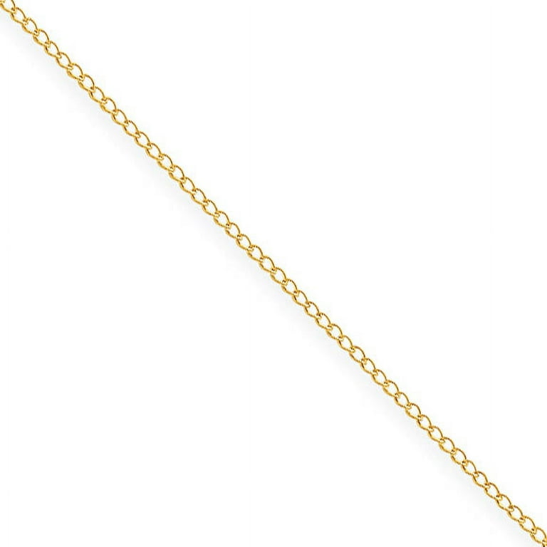 Yellow Gold Flash Plated Sterling Silver 1mm Wide Curb Chain - Various Lengths Yellow Gold Flash Plated Sterling Silver 1mm Wide Curb Chain - Various Lengths