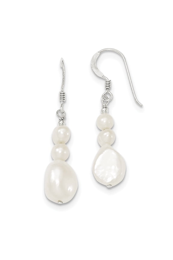 Sterling Silver Freshwater Cultured Pearl Dangle Earrings