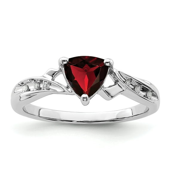 Primal Silver Sterling Silver Garnet and Diamond Ring