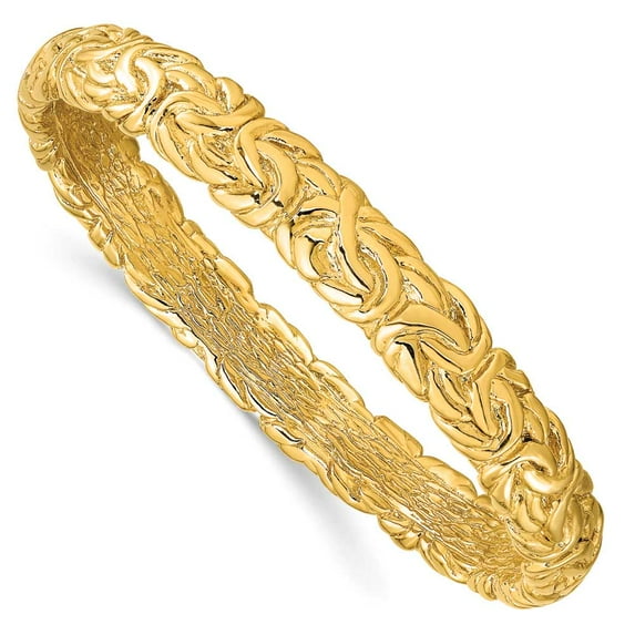 Primal Silver Sterling Silver Gold-tone Textured Hollow Bangle