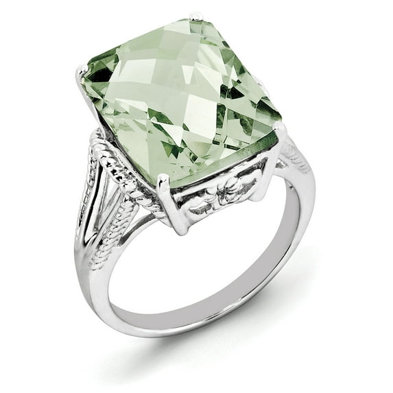 Primal Silver Sterling Silver Green Quartz Ring