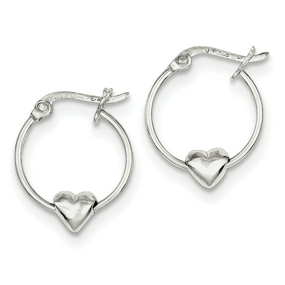 Primal Silver Sterling Silver Heart Hoop Earrings