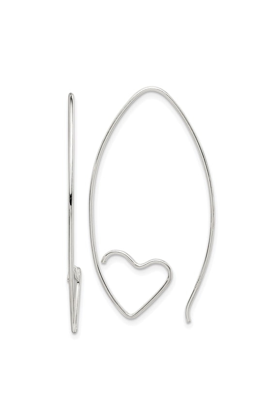 Sterling Silver Heart Threaded Earrings