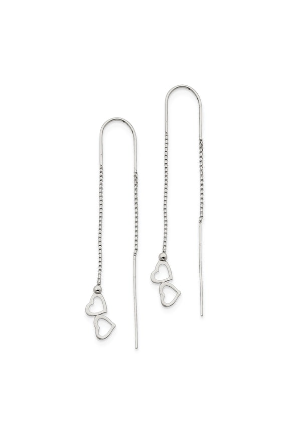 Sterling Silver Heart Threader Earrings