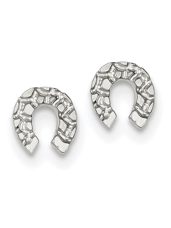 Sterling Silver Horseshoe Mini Earrings
