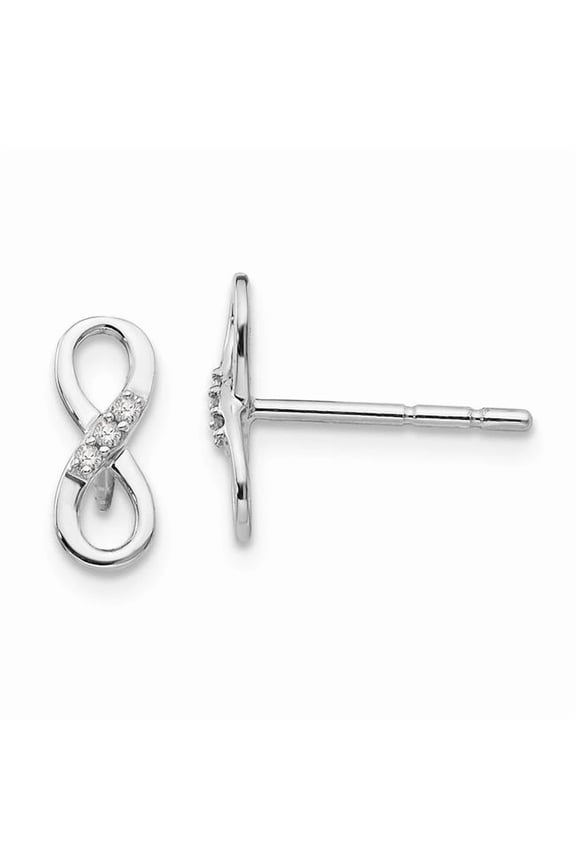 Sterling Silver Infinity Diamond Post Earrings