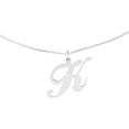 thumbnail image 1 of Primal Silver Sterling Silver Large Fancy Script Initial K Charm with 18-inch Forzantina Cable Chain, 1 of 5