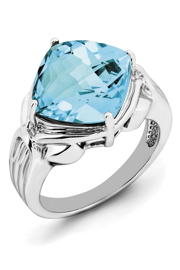 Primal Silver Sterling Silver Light Swiss Blue Topaz Ring