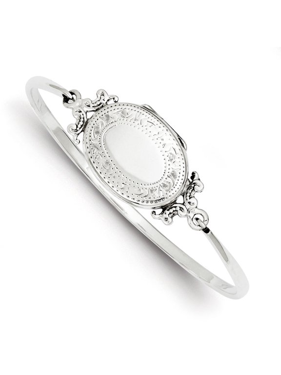 Sterling Silver Locket Bangle