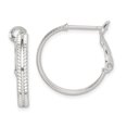 thumbnail image 1 of Primal Silver Sterling Silver Milgrain 20x3 Omega Back Hoop Earrings, 1 of 4