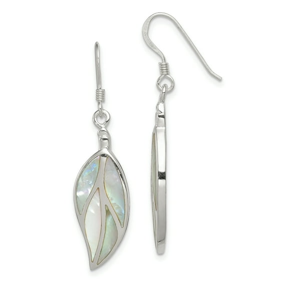 Primal Silver Sterling Silver Mother of Pearl Leaf Earrings