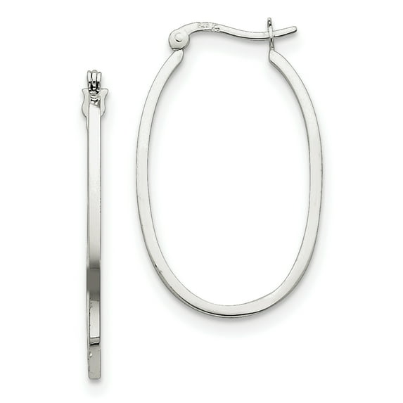 Primal Silver Sterling Silver Oval Hoop Earrings