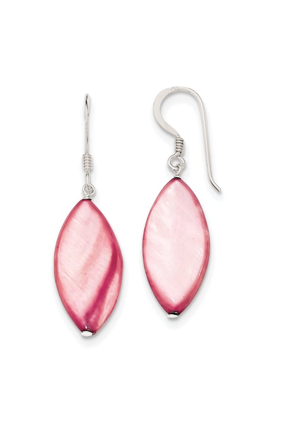 Sterling Silver Pink Mother Of Pearl Earrings