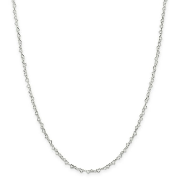 Primal Silver Sterling Silver Polished 3.5mm Fancy Heart Link Chain