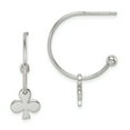 thumbnail image 1 of Primal Silver Sterling Silver Polished Clover J-Hoop Post Earrings, 1 of 4