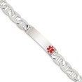thumbnail image 1 of Primal Silver Sterling Silver Polished Medical Anchor Link ID Bracelet, 1 of 5