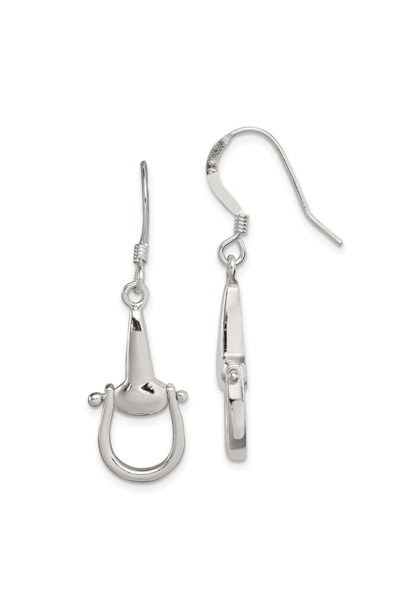 Sterling Silver Polished Stirrup Dangle Earrings