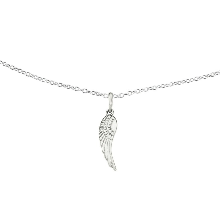 Sterling Silver Textured Angel Wing Pendant Sterling Silver Textured Angel Wing Pendant