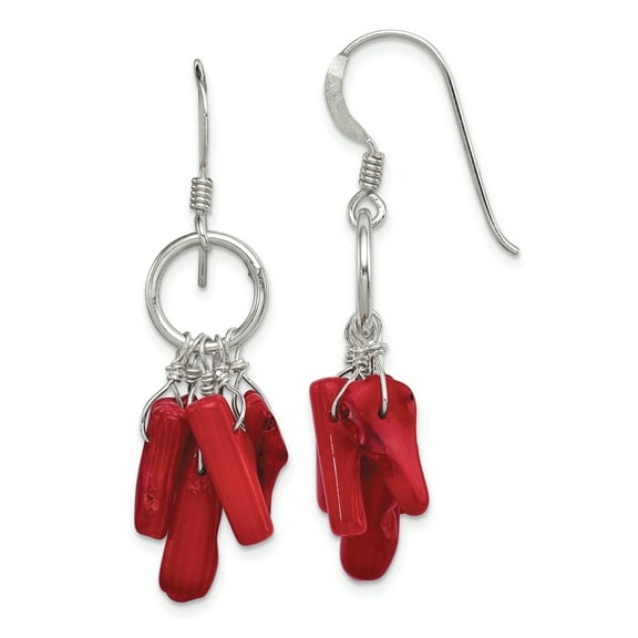 Primal Silver Sterling Silver Red Coral Earrings