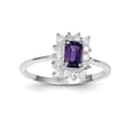 thumbnail image 1 of Primal Silver Sterling Silver Rhodium Amethyst and Cubic Zirconia Ring, 1 of 4
