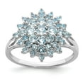 thumbnail image 1 of Primal Silver Sterling Silver Rhodium Aquamarine Ring, 1 of 4