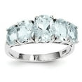 thumbnail image 1 of Primal Silver Sterling Silver Rhodium Aquamarine Ring, 1 of 4