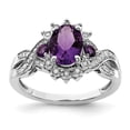thumbnail image 1 of Primal Silver Sterling Silver Rhodium Diamond and Amethyst Ring, 1 of 5