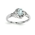 thumbnail image 1 of Primal Silver Sterling Silver Rhodium Diamond and Aquamarine Ring, 1 of 4