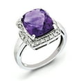 thumbnail image 1 of Primal Silver Sterling Silver Rhodium Diamond and Checker-Cut Amethyst Ring, 1 of 4
