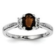 thumbnail image 1 of Primal Silver Sterling Silver Rhodium Diamond and Smoky Quartz Ring, 1 of 6
