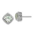 thumbnail image 1 of Primal Silver Sterling Silver Rhodium Green Quartz and Diamond Earrings, 1 of 4