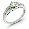 thumbnail image 1 of Primal Silver Sterling Silver Rhodium Green Quartz and Diamond Ring, 1 of 4