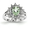 thumbnail image 1 of Primal Silver Sterling Silver Rhodium Green Quartz and Diamond Ring, 1 of 4