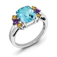 thumbnail image 1 of Primal Silver Sterling Silver Rhodium Light Swiss Blue, Amethyst and Citrine Ring, 1 of 6