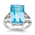 thumbnail image 1 of Primal Silver Sterling Silver Rhodium Light Swiss Blue Topaz Ring, 1 of 4