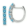 thumbnail image 1 of Primal Silver Sterling Silver Rhodium London Blue Topaz Hinged Hoop Earrings, 1 of 4