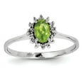 thumbnail image 1 of Primal Silver Sterling Silver Rhodium Peridot Diamond Ring, 1 of 4