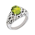 thumbnail image 1 of Primal Silver Sterling Silver Rhodium Peridot and Diamond Ring, 1 of 4