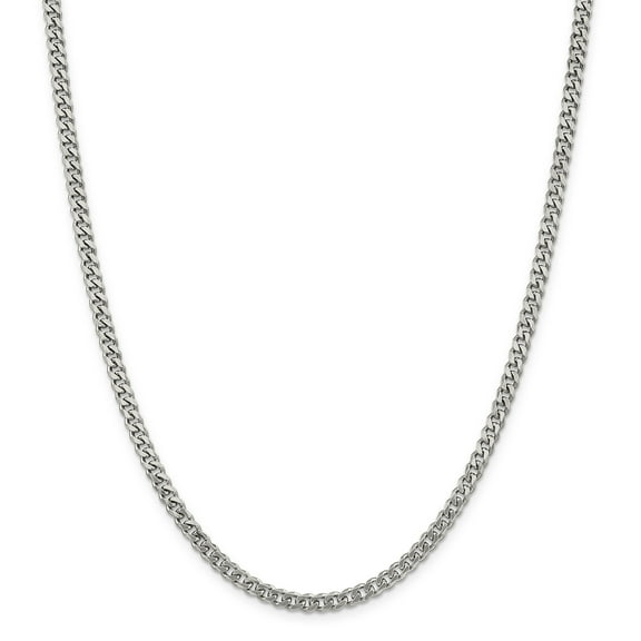 Primal Silver Sterling Silver Rhodium Plated 4.5mm Curb Chain