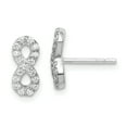 thumbnail image 1 of Primal Silver Sterling Silver Rhodium Plated Cubic Zirconia Infinity Post Earrings, 1 of 4