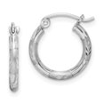 thumbnail image 1 of Primal Silver Sterling Silver Rhodium Plated Diamond Cut Hoop Earrings, 1 of 2
