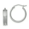 thumbnail image 1 of Primal Silver Sterling Silver Rhodium Plated Textured Hoop Earrings, 1 of 5
