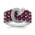 thumbnail image 1 of Primal Silver Sterling Silver Rhodium Rhodolite Garnet and Diamond Ring, 1 of 5