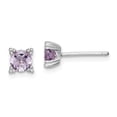 thumbnail image 1 of Primal Silver Sterling Silver Rhodium Round 5mm Amethyst Post Earrings, 1 of 4